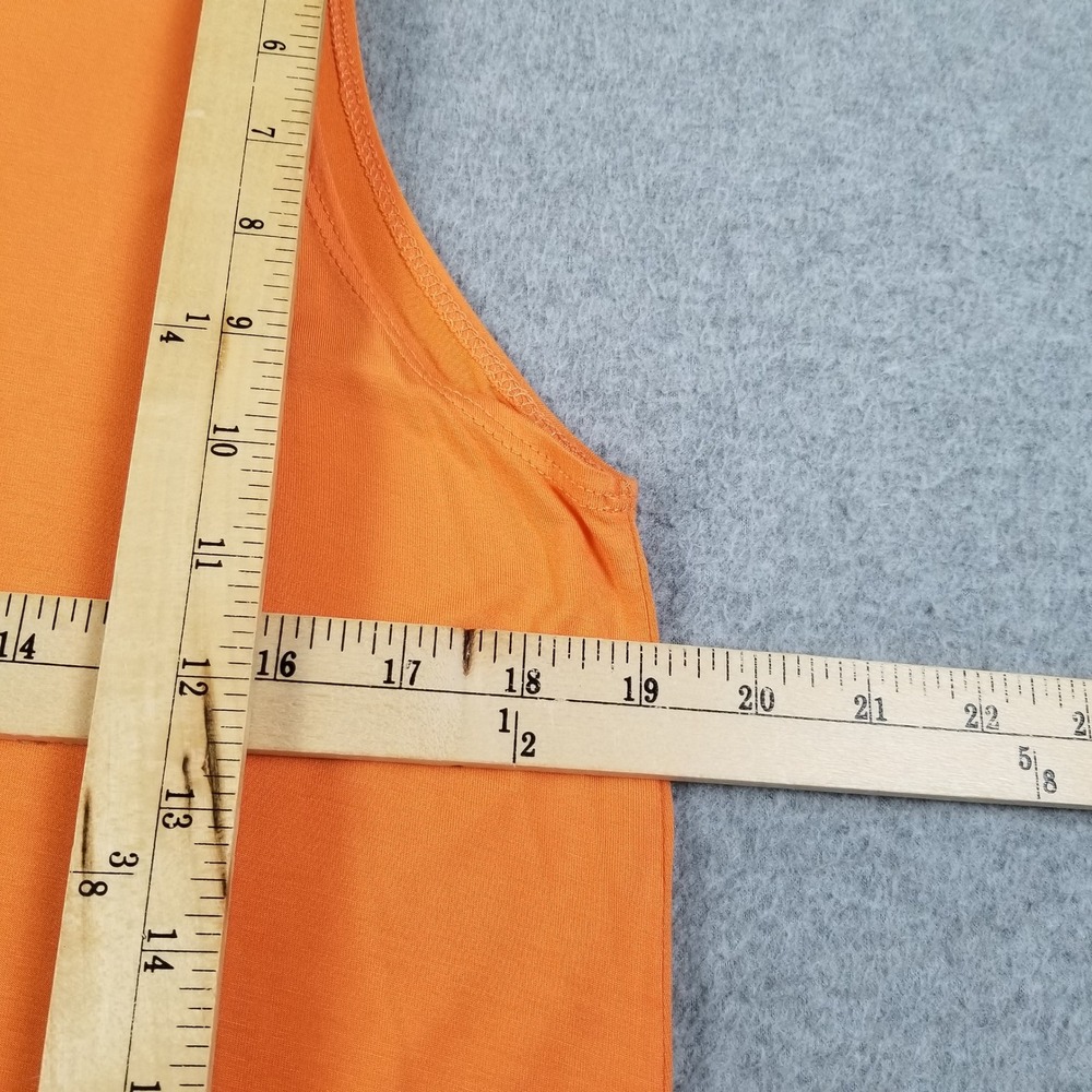 Adrienne Tank Top Womens Large L Orange Twist Front Sleeveless Stretch Thin Knit - Picture 6 of 8